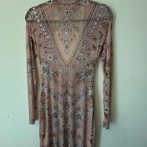 Elegant Embellished Long Sleeve Dress